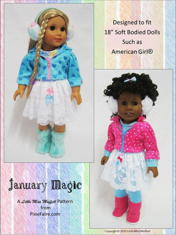 Little Miss Muffett 18 Inch Modern January Magic 18" Doll Clothes Pattern larougetdelisle