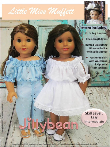 Little Miss Muffett 18 Inch Modern Jillybean 18" Doll Clothes Pattern larougetdelisle