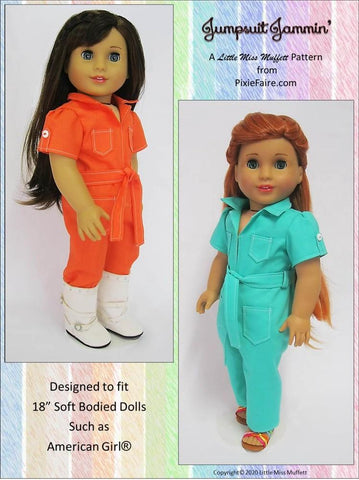 Little Miss Muffett 18 Inch Historical Jumpsuit Jammin' 18" Doll Clothes Pattern larougetdelisle