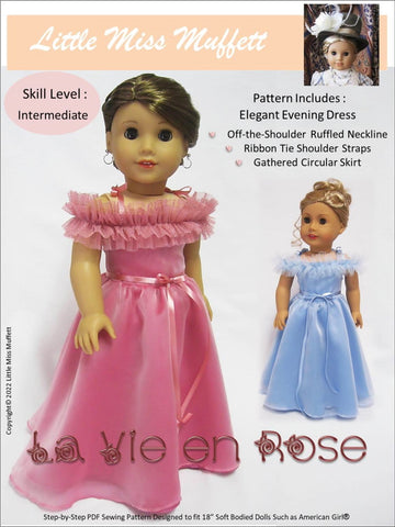 Little Miss Muffett 18 Inch Modern La Vie en Rose 18" Doll Clothes Pattern larougetdelisle