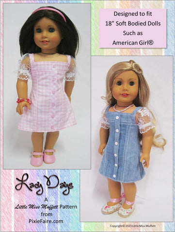 Little Miss Muffett 18 Inch Modern Lacy Days 18" Doll Clothes Pattern larougetdelisle