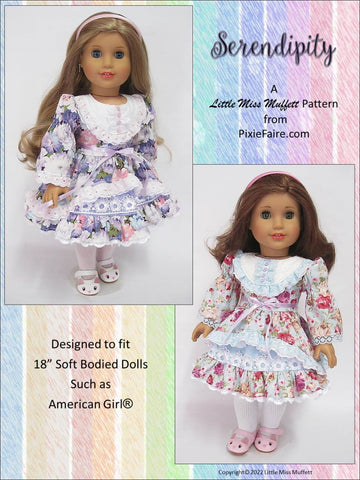 Little Miss Muffett 18 Inch Modern Serendipity 18" Doll Clothes Pattern larougetdelisle
