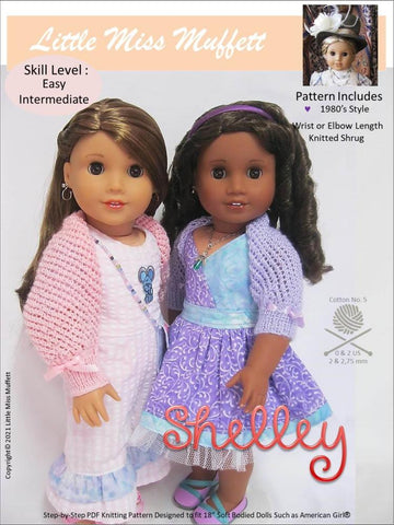 Little Miss Muffett Knitting Shelley 18" Doll Clothes Knitting Pattern larougetdelisle