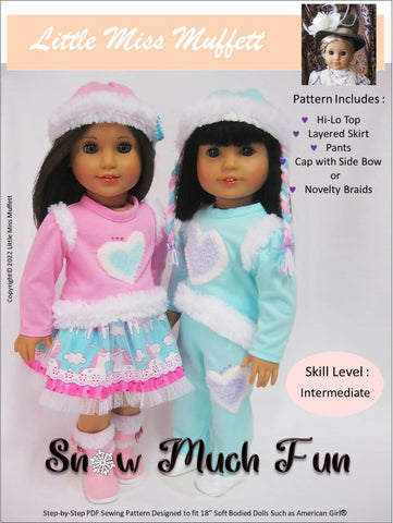 Little Miss Muffett 18 Inch Modern Snow Much Fun 18" Doll Clothes Pattern larougetdelisle