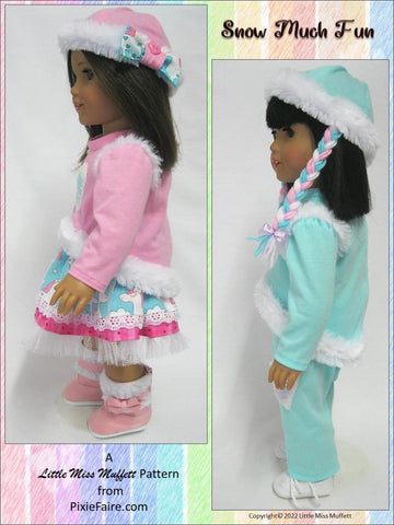 Little Miss Muffett 18 Inch Modern Snow Much Fun 18" Doll Clothes Pattern larougetdelisle
