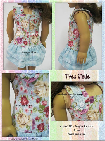 Little Miss Muffett 18 Inch Modern Tres Jolie 18" Doll Clothes Pattern larougetdelisle