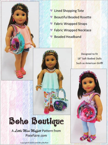 Little Miss Muffett 18 Inch Modern Boho Boutique 18 inch Doll Accessory Pattern larougetdelisle