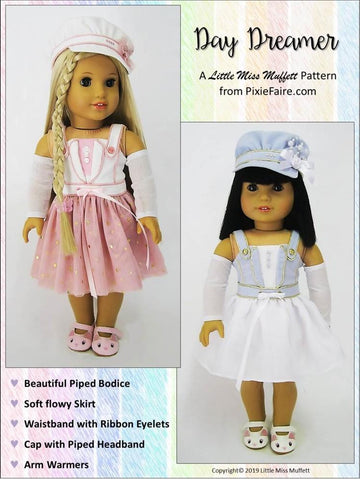 Little Miss Muffett 18 Inch Modern Day Dreamer Dress 18" Doll Clothes Pattern larougetdelisle