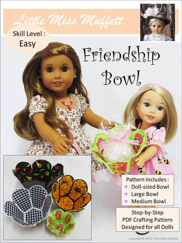 Little Miss Muffett 18 Inch Modern Friendship Bowl 14" to 18" Doll Accessory Pattern larougetdelisle