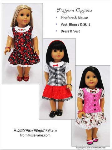 Little Miss Muffett 18 Inch Modern Girl Next Door 18" Doll Clothes Pattern larougetdelisle