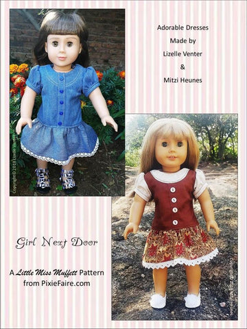 Little Miss Muffett 18 Inch Modern Girl Next Door 18" Doll Clothes Pattern larougetdelisle