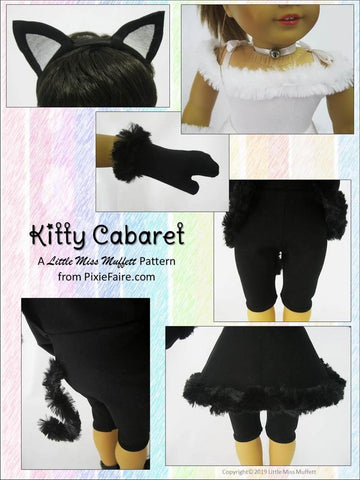 Little Miss Muffett 18 Inch Modern Kitty Cabaret Costume 18" Doll Clothes Pattern larougetdelisle
