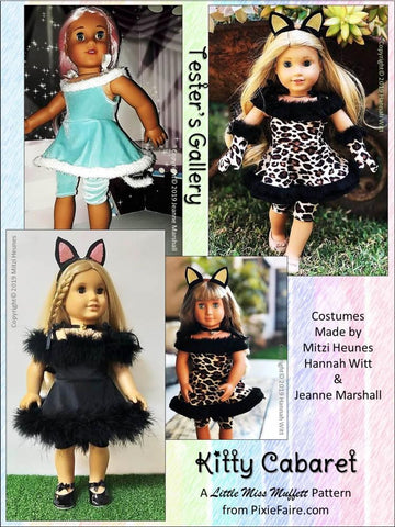 Little Miss Muffett 18 Inch Modern Kitty Cabaret Costume 18" Doll Clothes Pattern larougetdelisle