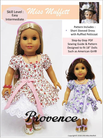 Little Miss Muffett 18 Inch Modern Provence 18" Doll Clothes Pattern larougetdelisle
