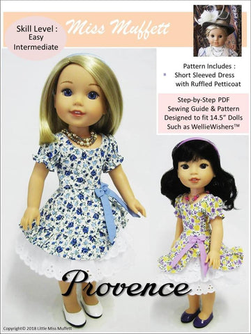 Little Miss Muffett WellieWishers Provence 14.5" Doll Clothes Pattern larougetdelisle