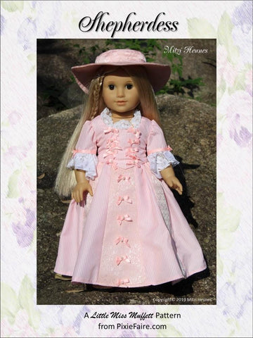 Little Miss Muffett 18 Inch Historical Shepherdess 18" Doll Clothes Pattern larougetdelisle