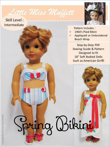 Little Miss Muffett 18 Inch Modern Spring Bikini 18" Doll Clothes Pattern larougetdelisle