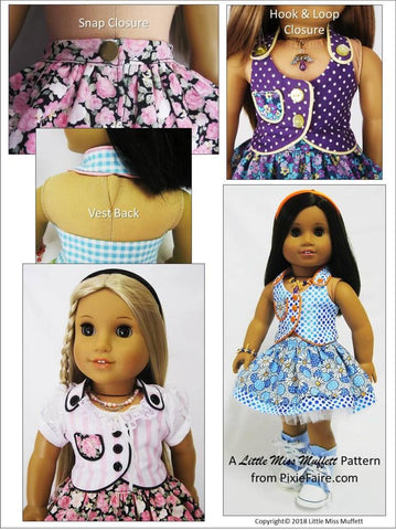 Little Miss Muffett 18 Inch Modern Spring Fever 18" Doll Clothes Pattern larougetdelisle
