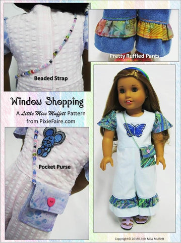 Little Miss Muffett 18 Inch Modern Window Shopping 18" Doll Clothes Pattern larougetdelisle