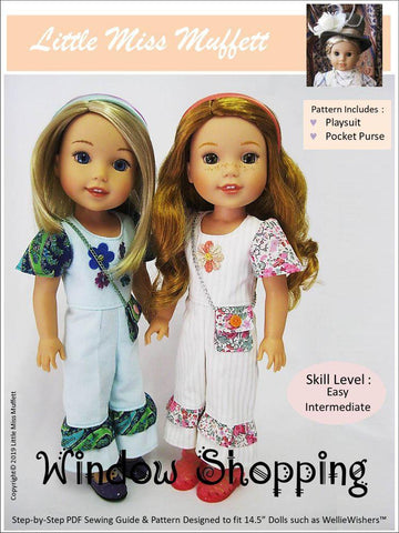Little Miss Muffett WellieWishers Window Shopping 14.5" Doll Clothes Pattern larougetdelisle
