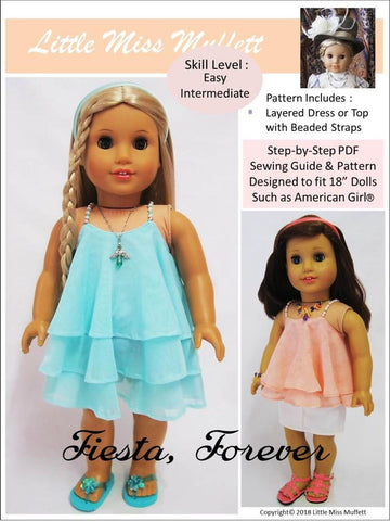 Little Miss Muffett 18 Inch Modern Fiesta, Forever 18" Doll Clothes Pattern larougetdelisle