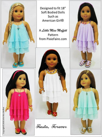 Little Miss Muffett 18 Inch Modern Fiesta, Forever 18" Doll Clothes Pattern larougetdelisle