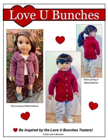 Love U Bunches Knitting Library Sweater Doll Clothes Knitting Pattern For 18 Inch Dolls larougetdelisle