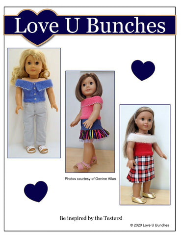 Love U Bunches Knitting Beaded Beauty Doll Clothes Knitting Pattern for 18 Inch Dolls larougetdelisle