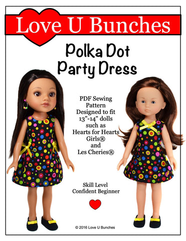 Love U Bunches H4H/Les Cheries Polka Dot Party Dress for Les Cheries and Hearts For Hearts Girls Dolls larougetdelisle