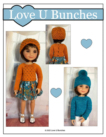 Love U Bunches Knitting Let it Snow! Knitting Pattern For 15" Ruby Red Fashion Friends Dolls larougetdelisle