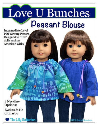 Love U Bunches 18 Inch Modern Peasant Blouse 18" Doll Clothes larougetdelisle