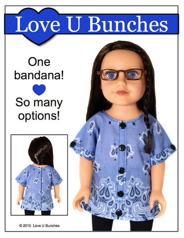 Love U Bunches Journey Girl Bandana Blouse Pattern for Journey Girls Dolls larougetdelisle