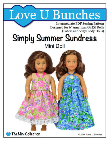 Love U Bunches Mini Simply Summer Sundress Pattern For Mini Dolls larougetdelisle