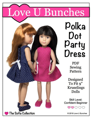 Love U Bunches Kruselings Polka Dot Party Dress Pattern for Kruselings Dolls larougetdelisle