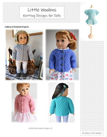 Little Woolens Designs Knitting Aspen Heights Quilted Jacket 18" Doll Clothes Knitting Pattern larougetdelisle