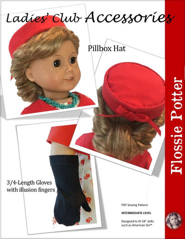 Flossie Potter 18 Inch Historical Ladies' Club Accessories 18" Doll Clothes Pattern larougetdelisle