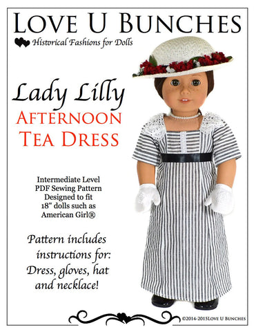 Love U Bunches 18 Inch Historical Lady Lilly's Tea Dress 18" Dolls larougetdelisle