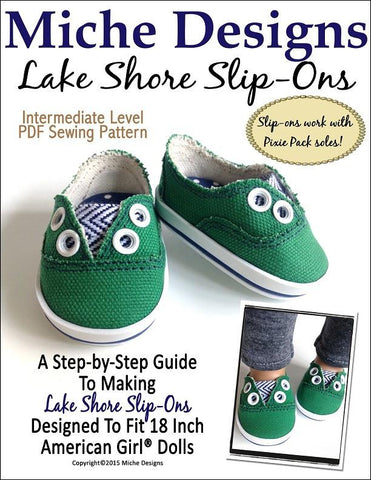 Miche Designs Shoes Lake Shore Slip-Ons 18" Doll Shoes larougetdelisle