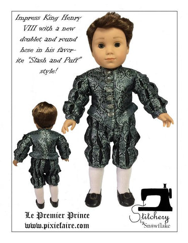 Stitchery By Snowflake 18 Inch Historical Le Premier Prince 18" Doll Clothes Pattern larougetdelisle