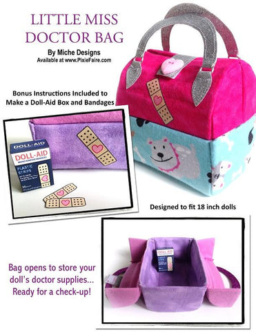 Miche Designs 18 Inch Modern Little Miss Doctor Bag 18" Doll Accessory Pattern larougetdelisle