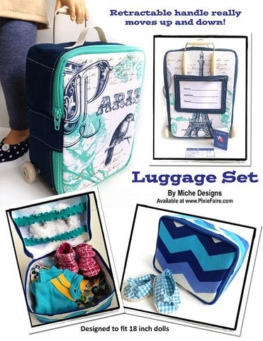 Miche Designs 18 Inch Modern Luggage Set 18" Doll Accessories larougetdelisle