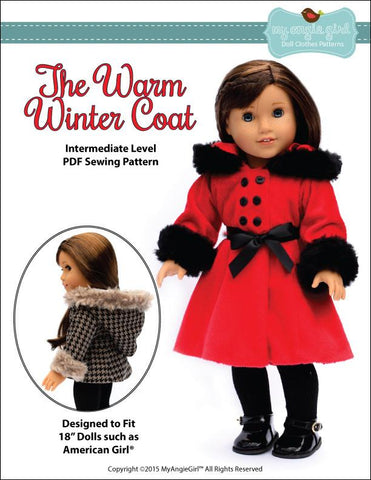 My Angie Girl 18 Inch Modern The Warm Winter Coat  18" Doll Clothes larougetdelisle