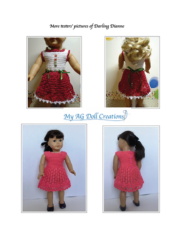 My AG Doll Creations Crochet Darling Dianne Dress 18" Doll Crochet Pattern larougetdelisle