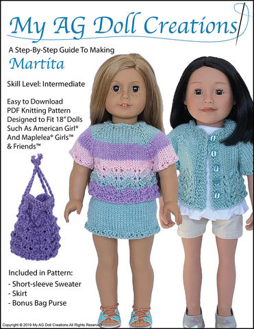 My AG Doll Creations Knitting Martita 18" Doll Knitting Pattern larougetdelisle