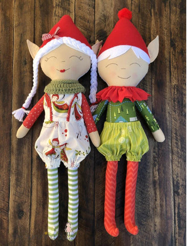 My Sunshine Dolls Cloth doll Elly and Eli Elf Doll 23" Cloth Doll Pattern larougetdelisle