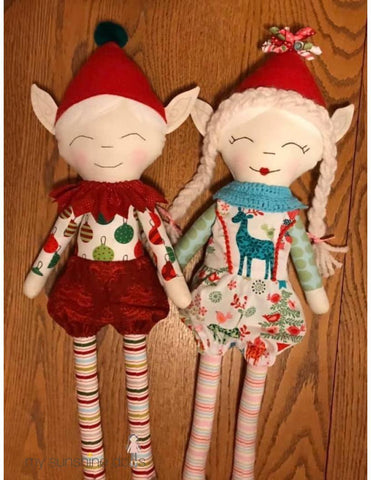My Sunshine Dolls Cloth doll Elly and Eli Elf Doll 23" Cloth Doll Pattern larougetdelisle