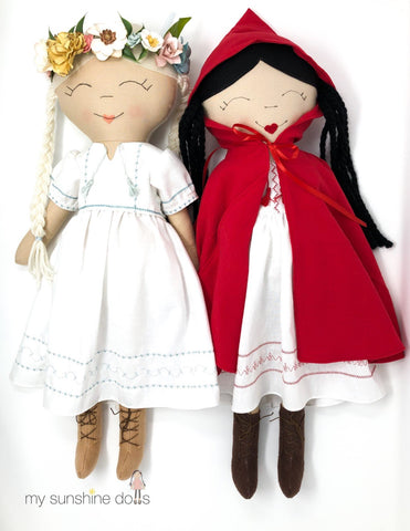 My Sunshine Dolls Cloth doll Ivory and Rosy Doll 23" Cloth Doll Pattern larougetdelisle