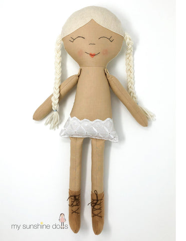 My Sunshine Dolls Cloth doll Ivory and Rosy Doll 23" Cloth Doll Pattern larougetdelisle
