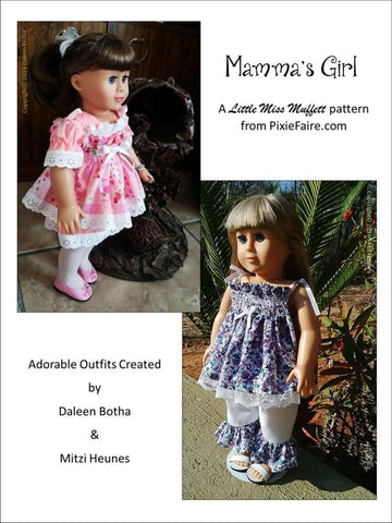 Little Miss Muffett 18 Inch Modern Mamma's Girl 18" Doll Clothes Pattern larougetdelisle