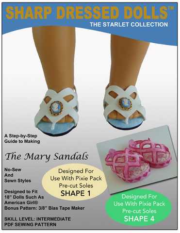 Sharp Dressed Dolls Shoes The Mary Sandals 18" Doll Shoe Pattern larougetdelisle